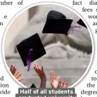  ??  ?? Half of all students graduated university last year with a 2:1