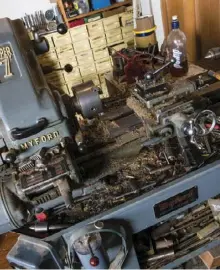  ??  ?? Below: Paul’s Myford lathe — king of the workshop