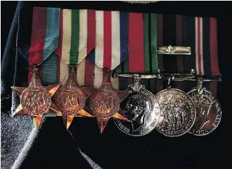  ??  ?? Second World War veteran Hank Planger’s medals. The 99-year-old Albertan was a member of the Devil’s Brigade.