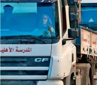  ?? AFP ?? ‘BRAKING’ BOUNDARIES: Dalia Al Darawish prepares for her test to become a truck driver in the West Bank town of Hebron. —