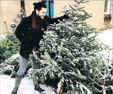  ??  ?? Kit Harington con un árbol en la propiedad de su novia en Aberdeen (Escocia)