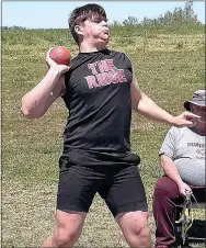  ?? ?? Freshman Peyton Carney finished third in boys Shot Put at the 4A-1 District Championsh­ips Tuesday, April 26, 2022, in Harrison with a distance of 41-08.50. He has now qualified for the 4A State Meet next week.