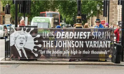  ?? Photograph: Dave Rushen/SOPA Images/REX/Shuttersto­ck ?? A protest at Parliament Square in London on 5 July.