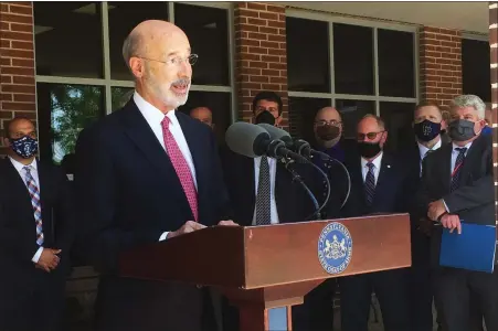  ?? EVAN BRANDT — MEDIANEWS GROUP ?? Gov. Tom Wolf was at Pottstown High School Wednesday to issue a call for bipartisan reform to Pennsylvan­ia’s 24-year-old charter school law.