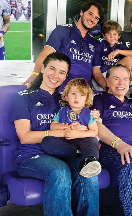 Silvio Santos assiste jogo de futebol com família em Orlando e