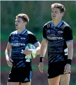  ?? PHOTOS: STUFF/GETTY IMAGES ?? Left, Beauden Barrett, complete with moustache, during a Hurricanes training session in 2012; right with younger brother Jordie earlier this year.