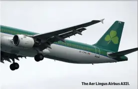  ??  ?? The Aer Lingus Airbus A321.