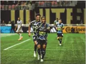  ?? AJ REYNOLDS/ATLANTA UNITED ?? United forward Xande Silva celebrates after a goal during a 4-1 win over CF Montreal at Mercedes-benz Stadium in Atlanta on Saturday