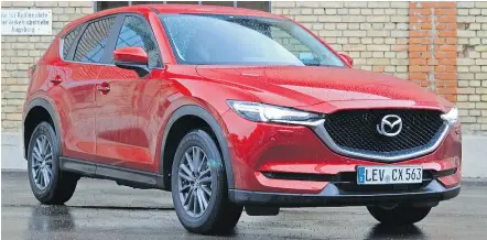  ?? GRAEME FLETCHER/DRIVING.CA ?? The 2018 Mazda CX-5 diesel model is powered by 2.2-L turbodiese­l engine.