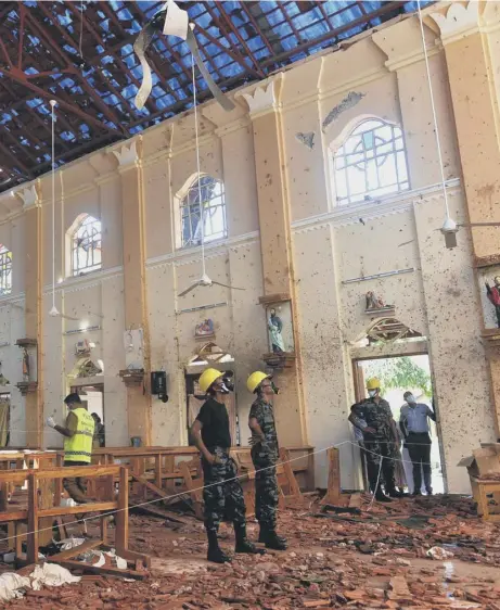  ??  ?? day after the church was hit in series of bomb blasts targeting churches and luxury hotels in Sri Lanka.