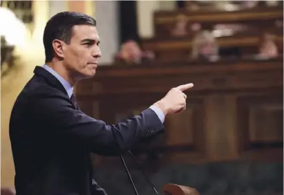  ?? Foto: EFE ?? Regierungs­chef Pedro Sánchez im Parlament.