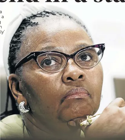  ?? Picture: GALLO IMAGES ?? DEFIANT: Defence and Military Veterans Minister Nosiviwe Mapisa-Nqakula is standing by her actions