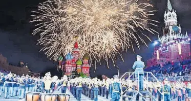  ?? CORTESÍA: SPASSKAYA TOWER ?? Aspecto del encuentro de Bandas Militares Spasskaya Tower 2021, en la Plaza Roja de Moscú