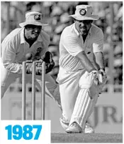  ?? GETTY IMAGES ?? So close: Gatting falls in the final as Australia win 1987