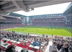  ??  ?? Panorámica del estadio Parken de Copenhague.