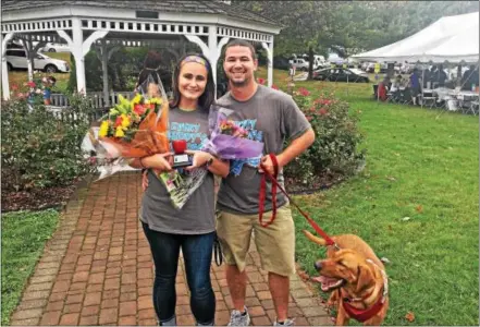  ?? SUBMITTED PHOTO ?? Lauren Gilliano and her husband Anthony Gilliano at Chester County Down Syndrome Interest Group’s Annual Family Run Day and Fun Day.