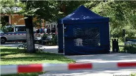  ??  ?? Место убийства Зелимхана Хангошвили в Берлине