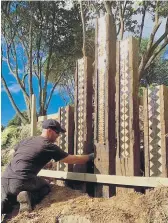  ??  ?? Artist Isaac Weston working on ‘The Life Journey’, now installed at Te Puna Quarry Park. PHOTO: Ruth Dainty.