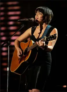  ?? / Getty Images ?? Musician Norah Jones performs at the 2010 Musicares Person Of The Year Tribute To Neil Young at the Los Angeles Convention Center in Los Angeles.