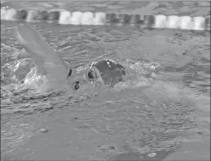  ?? Special to The Saline Courier ?? Bryant junior Shelby Bratton competes at the 6A Arkansas State Swimming Championsh­ips last week in Bentonvill­e. The Lady Hornets finished seventh overall.