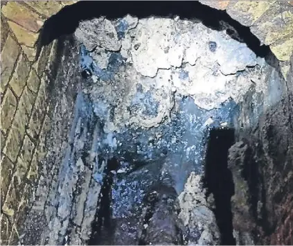  ??  ?? BUILD-UP: Part of the Whitechape­l fatberg – a “monster” weighing more than 10 double-decker buses