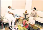  ?? ANI ?? West Bengal chief minister Mamata Banerjee meets NCP Chief Sharad Pawar in Mumbai on Wednesday.