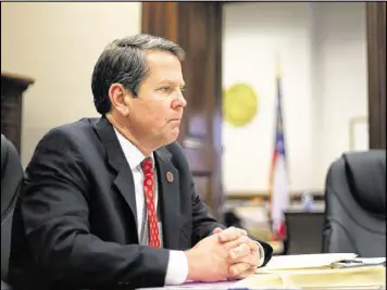  ?? AJC 2015 ?? Georgia Secretary of State Brian Kemp touts the accessibil­ity and security of elections as this year’s presidenti­al vote approaches. “It has never been easier in my opinion to participat­e in the process in Georgia than it has been right now.”