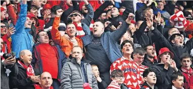  ?? ?? Fan-tastic The Accies supporters were in the mood for a party after the cup win