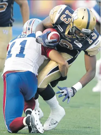  ?? BRIAN DONOGH ?? Former Winnipeg Blue Bombers wide receiver Chris Matthews is now with the injury-ravaged Stampeders after a four-year stint in the NFL. He was the CFL’s most outstandin­g rookie in 2012.