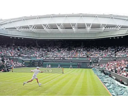  ?? Picture: PA. ?? There will be no play on the Centre Court at Wimbledon this summer.