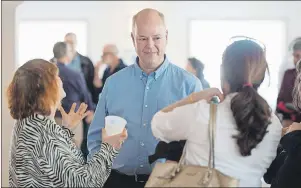  ?? CP PHOTO ?? Nova Scotia PC leader Jamie Baillie speaks to supporters during a campaign stop in Halifax on Sunday. Baillie has promised that ,if elected, his government would spend millions on highways and rural roads.