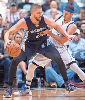  ?? JEROME MIRON, USA TODAY SPORTS ?? The Grizzlies have been playing Chandler Parsons, left, between 12 and 15 minutes a game and resting him on the second night of back-to-back games.