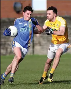  ??  ?? Wicklow’s Conor Healy in action against Antrim last Sunday.