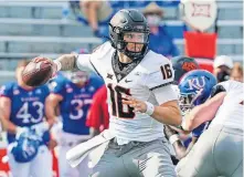  ??  ?? Freshman Shane Illingwort­h (16) has seen the majority of the snaps at quarterbac­k for OSU this season after Spencer Sanders' injury in the opener against Tulsa. [JAY BIGGERSTAF­F/USA TODAY SPORTS]