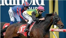  ?? GETTY IMAGES ?? Damian Lane rides The Chosen One to victory in the Herbert Power Stakes at Caulfield at the weekend.