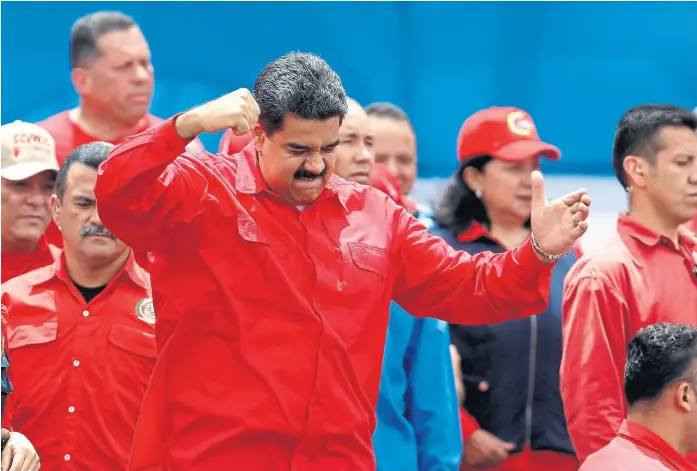  ?? carlos garcia rawlins/reuters ?? El presidente venezolano ayer, durante el acto de cierre de campaña