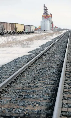  ?? TROY FLEECE/Leader-Post ?? Grain cars sit on a spur line by the Pioneer Inland Terminal east of Balgonie on Wednesday.