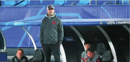  ?? REUTERS ?? El técnico del Liverpool, en el banquillo visitante del estadio Alfredo Di Stéfano