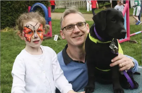  ??  ?? Ruthie and Niall Mahon with Koley at the Festina Lente dog show, Old Connaught Ave, Bray.