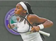  ?? ASSOCIATED PRESS FILE PHOTO ?? Coco Gauff, the 15-year-old from Florida, received a wild-card entry Tuesday for the U.S. Open’s main draw. It will be Gauff’s second Grand Slam tournament. She made a magical run to the fourth round at Wimbledon last month after getting a wild card into the qualifying rounds there.