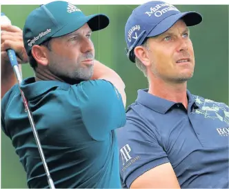  ??  ?? REALLY MOTORING Sergio Garcia and Henrik Stenson are one shot off the lead in BMW Internatio­nal