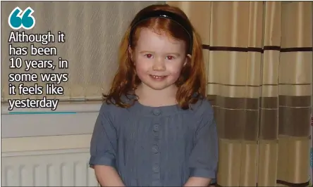  ??  ?? Fiver-year-old Enya Doohan died suddenly after developing a high fever