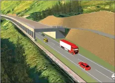  ?? Image: Transport Scotland ?? A computerge­nerated image of the proposed new £470m shelter over the A83 east of the Rest and Be Thankful