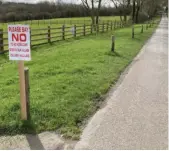  ?? ?? PROTEST: One of the signs rallying villagers against the Limby Hall Lane developmen­t