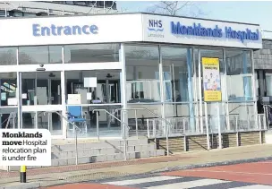  ??  ?? Monklands move Hospital relocation plan is under fire