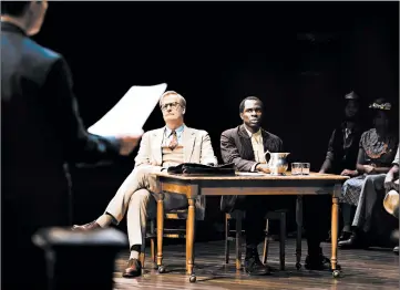  ?? JULIETA CERVANTES PHOTO ?? Jeff Daniels, left, and Gbenga Akinnagbe star in “To Kill a Mockingbir­d” at the Shubert Theatre in New York.