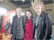  ?? FRANK GUNN/THE CANADIAN PRESS ?? Meat Loaf (left) meets with lead performers Andrew Polec (right) and Christina Bennington from Bat Out of Hell — The Musical, in Toronto in May.