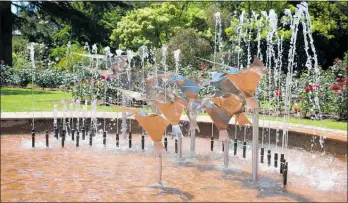  ?? Photo / Supplied ?? Te Awamutu Rose Gardens’ Fountain of the Birds, designed by Waipa¯ artist Fred Graham, has been restored and reinstalle­d.