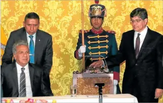  ?? ARCHIVO ?? Evento. El presidente Lenín Moreno y el canciller José Valencia, en un acto previo, cuestionar­on ayer a Unasur.