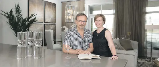  ?? DON MOLYNEAUX ?? Clark and Shari Logan in the Reflection show suite at Westman Village. The couple is impressed with their new home’s outdoor spaces and many amenities.